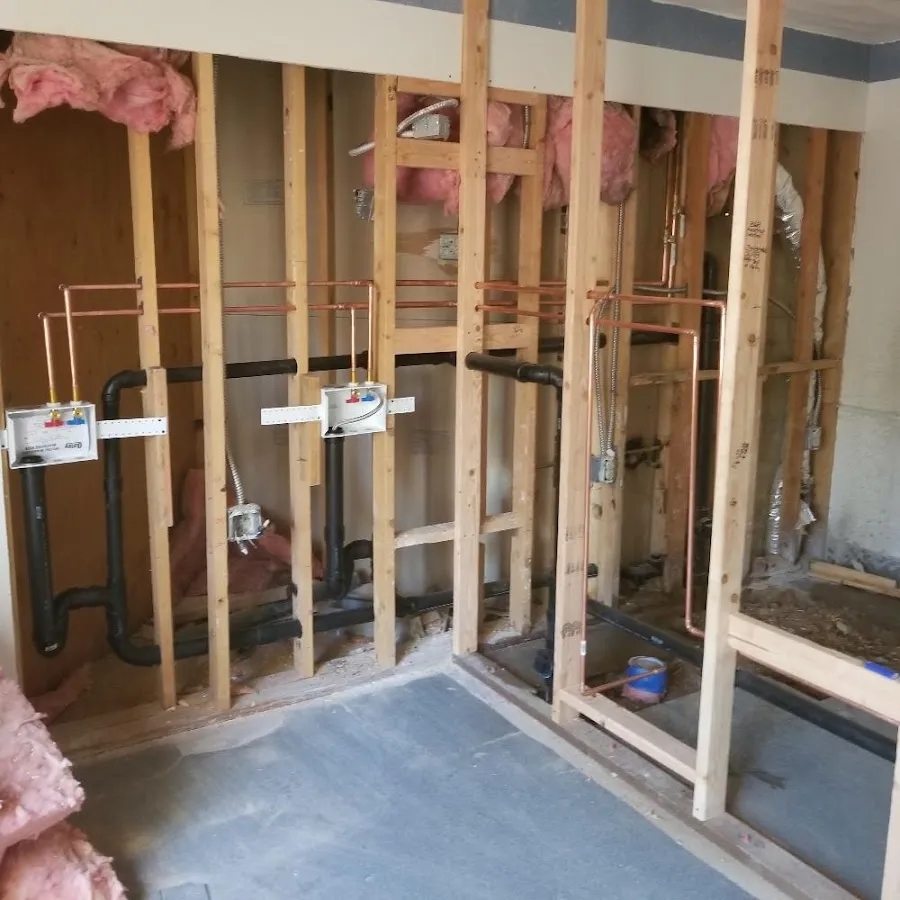 Copper pipe rough-in and plumbing installation in Muhlenberg